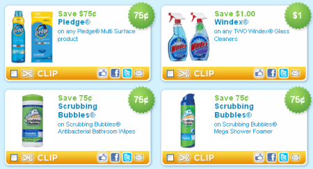Spring Cleaning Printable Coupons: Pledge Windex More