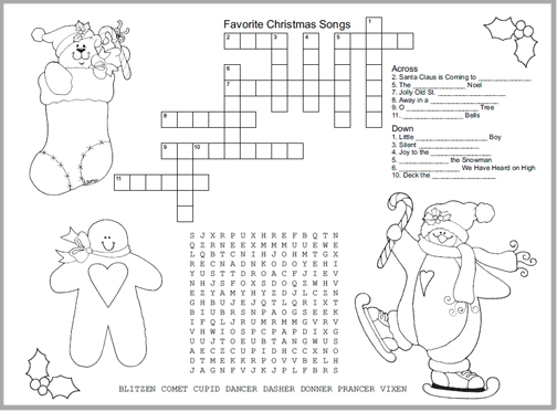 Printable Christmas Activity Placemat