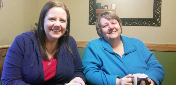 Jennifer and Mom Enjoying Tea