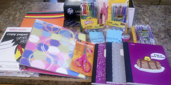 School Supplies from Office Depot