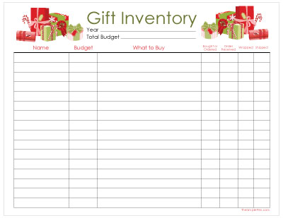 Printable Christmas Gift Inventory || TheSimplePen.com