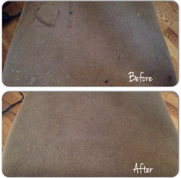 Thieves Cleaner cleans permanent marker and dried glue off fabric chair