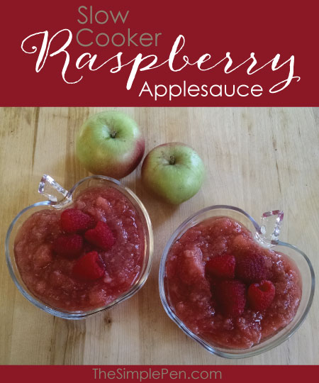 Slow Cooker Raspberry Applesauce || TheSimplePen.com