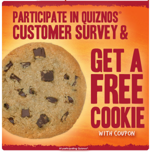 Quiznos: FREE Cookie for Completing a Survey